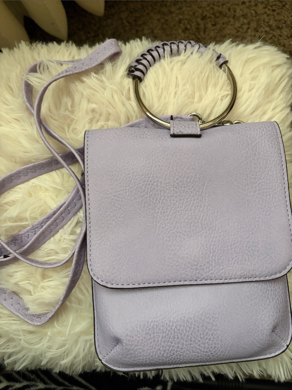 Collection XIIX Lavender Crossbody Bag with Metal Ring Handle